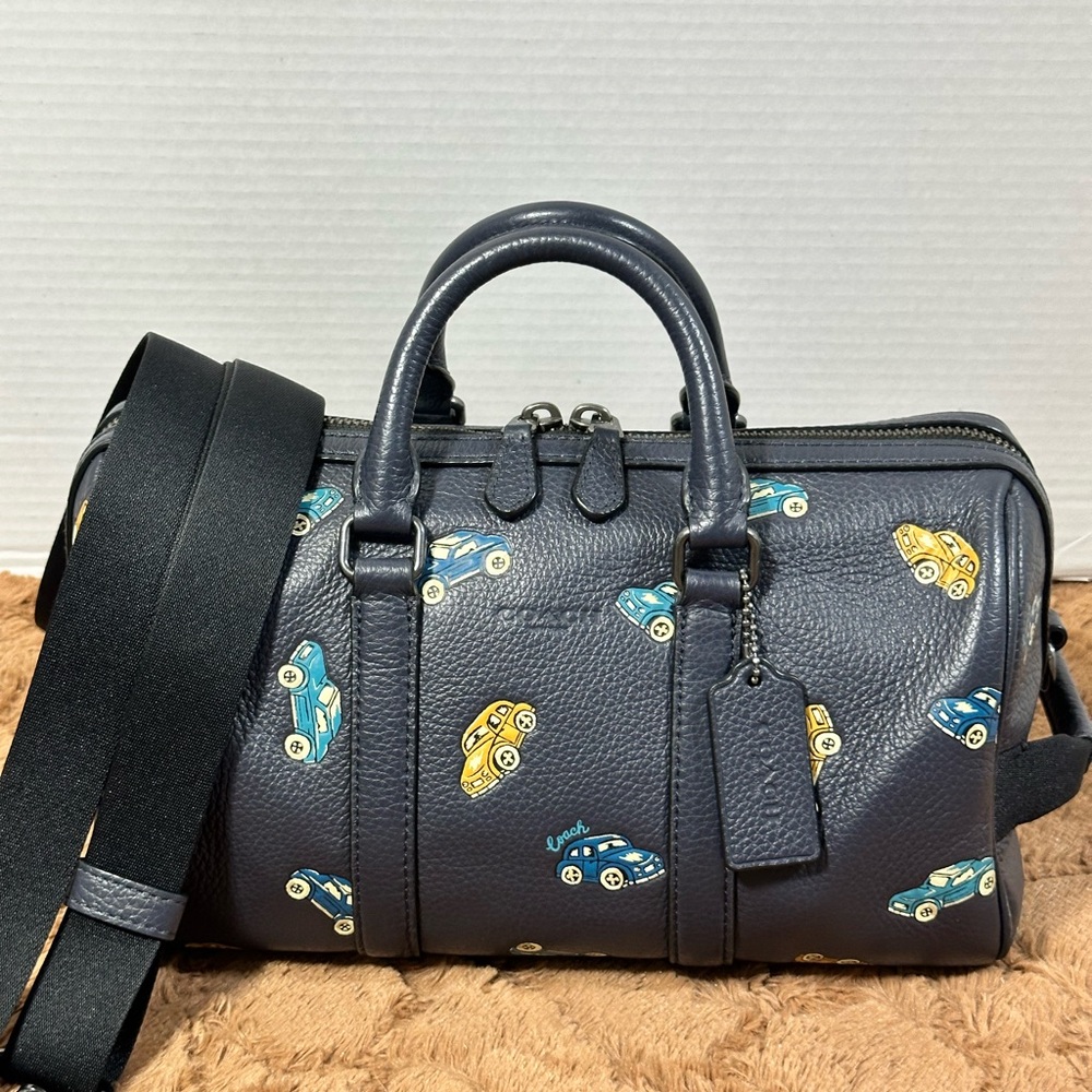 Coach Venturer Crossbody 27 Leather Bag with Car Print